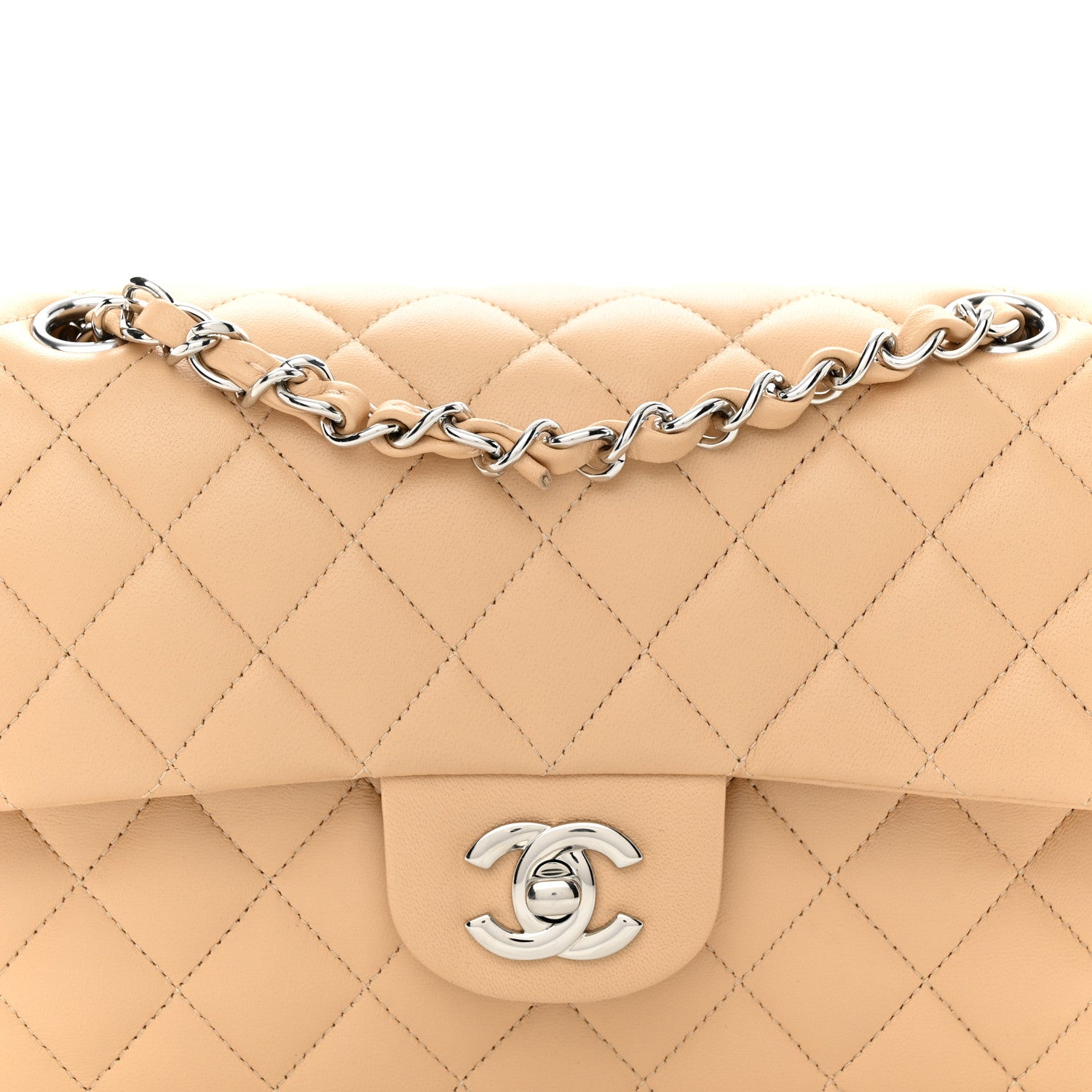 Chanel Lambskin Quilted Small Double Flap Beige 7 of 11