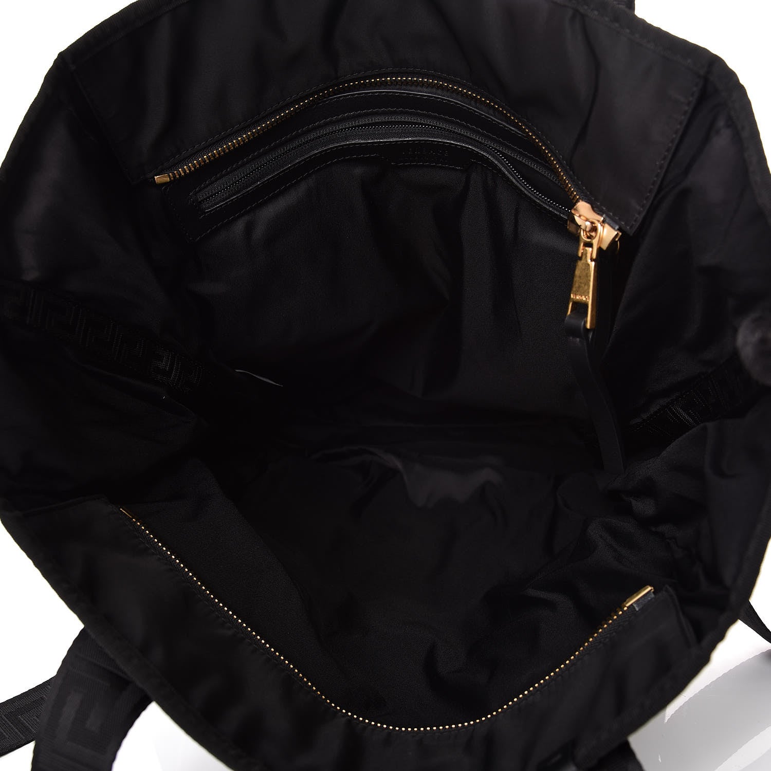 Versace Nylon Greek Chain Tote Black 5 of 8