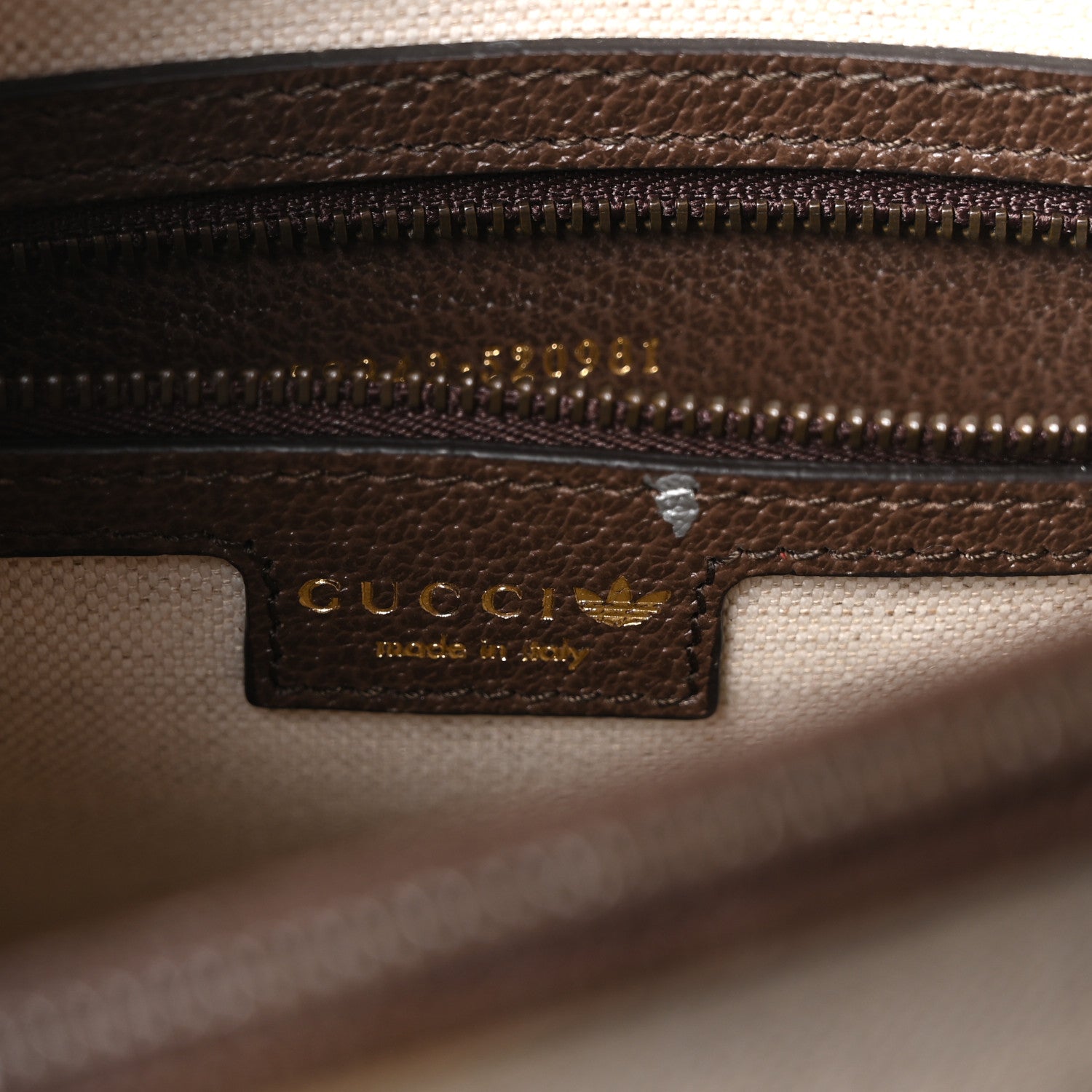 Gucci X ADIDAS Textured Dollar Calfskin Jumbo GG Textured Web Trefoil Logo Medium Diana Tote Bag Beige Brown Multicolor 6 of 10