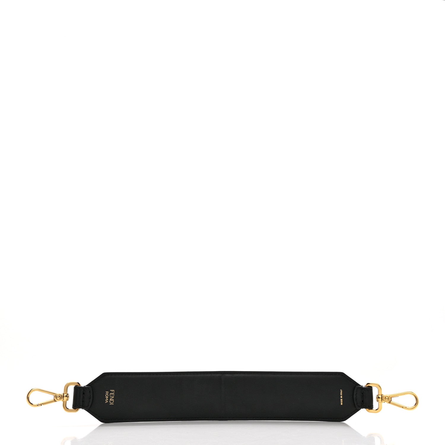 Fendi Calfskin Studded FF Mini Strap You Black Gold Silver 2 of 6