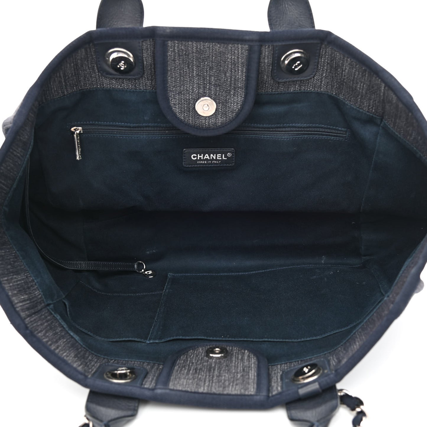 Canvas Large Deauville Tote Blue Orange