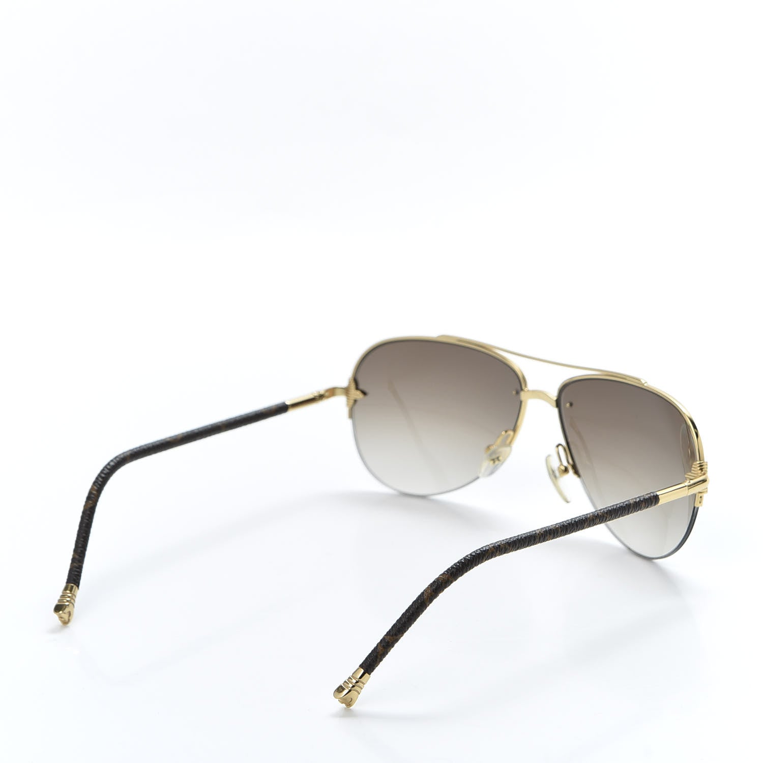 Louis Vuitton Monogram Petite Viola Pilote Aviator Sunglasses Z0571U Brown 4 of 8