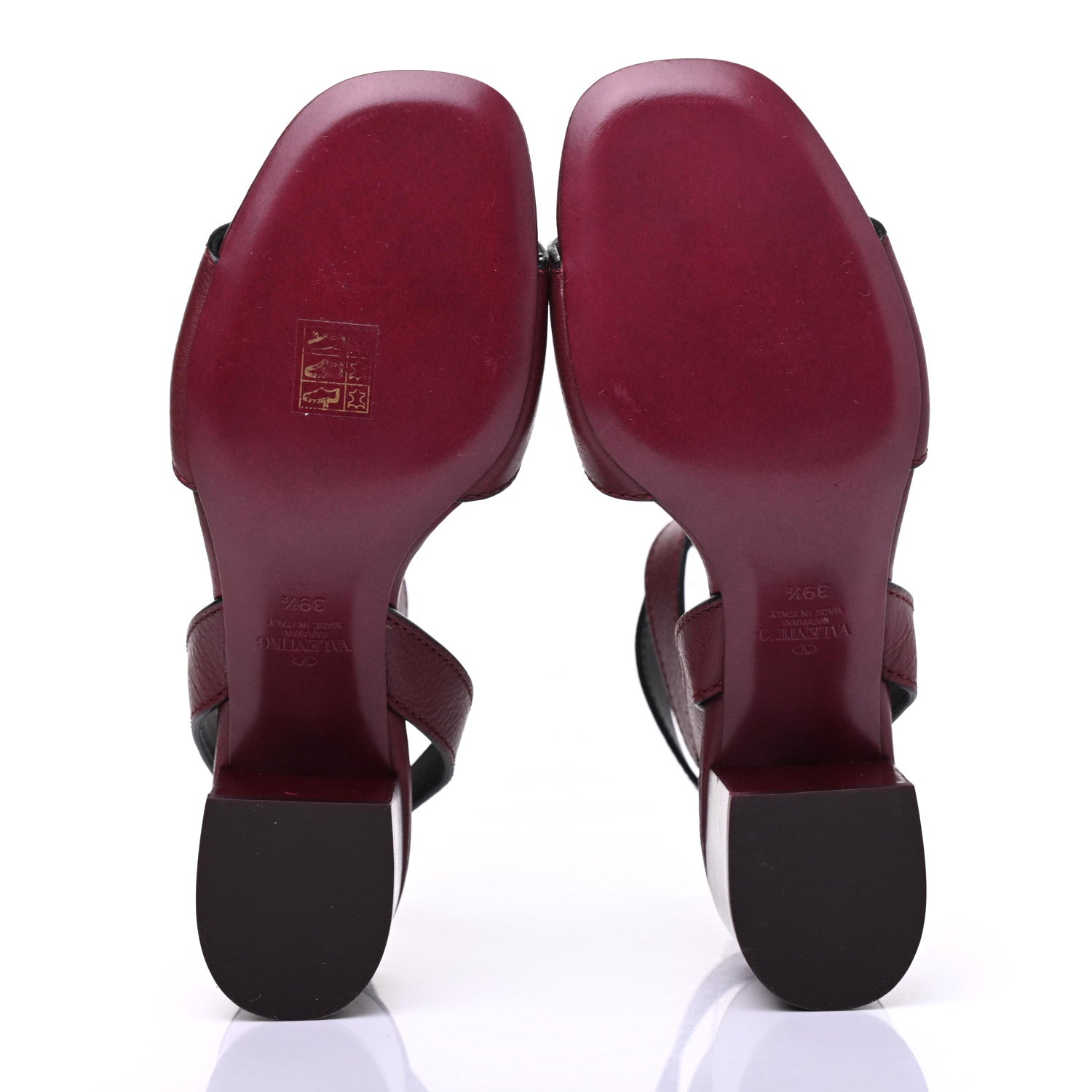 Valentino Garavani Grainy Cowhide VLogo 60mm Sandals 39.5 Rubin 5 of 13