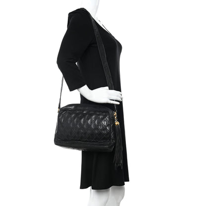 Chanel Lambskin Quilted Tassel Camera Case Black 2 of 12
