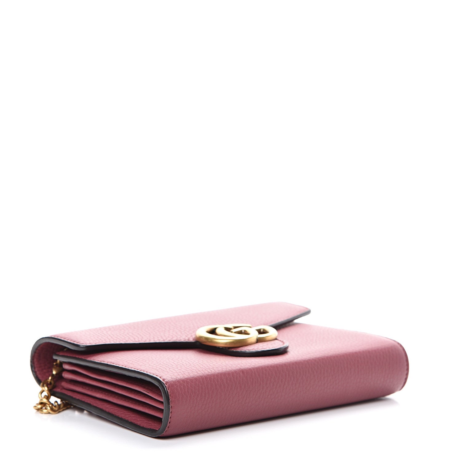 Gucci Cellarius Calfskin GG Marmont Chain Wallet Dry Rose 3 of 12