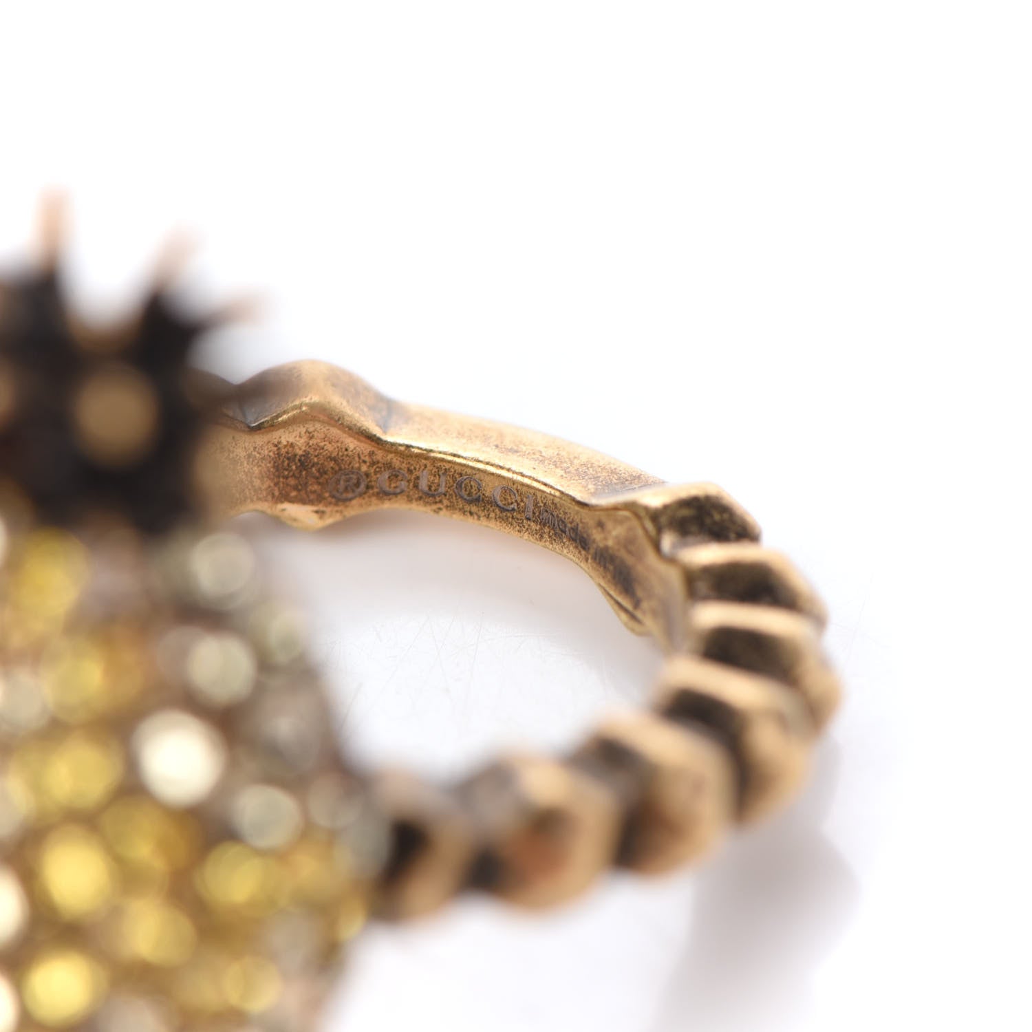 Gucci Crystal Pineapple Motif Ring XS 5 of 6
