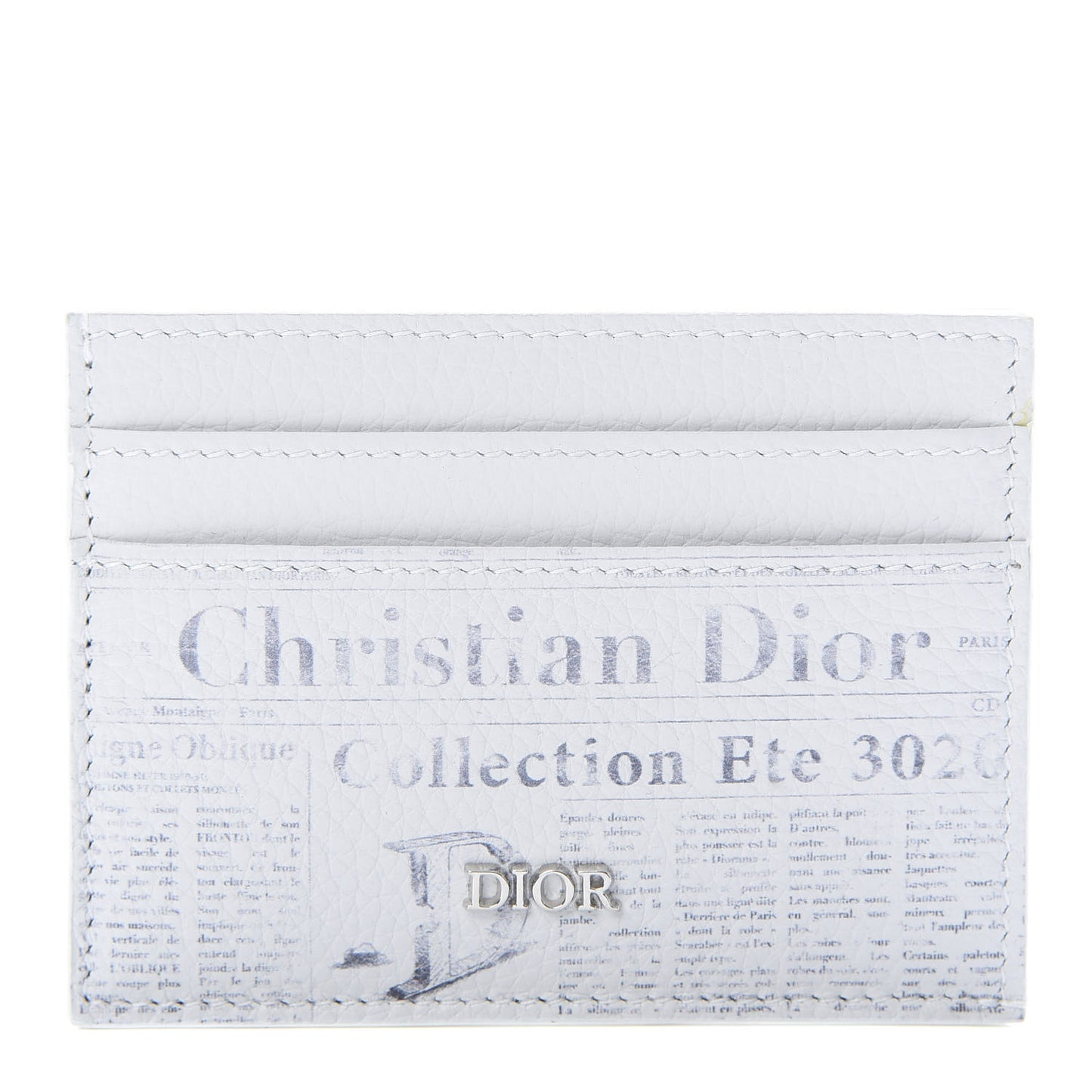 X DANIEL ARSHAM Grained Calfskin Newspaper Card Holder White