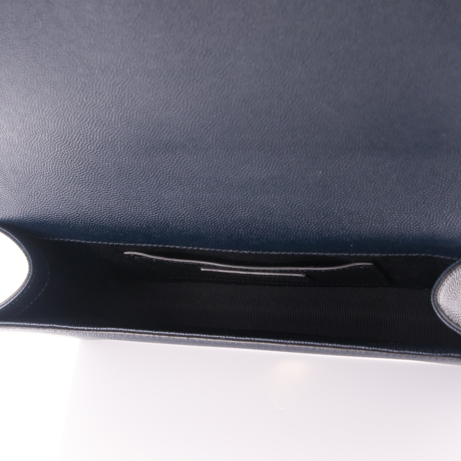 Saint Laurent Grain De Poudre Classic Monogram Clutch Navy 5 of 7