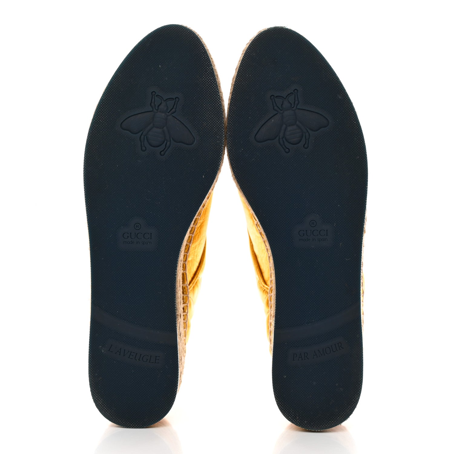 Gucci Metallic Nappa Matelasse GG Pilar Flatform Lace-Up Espadrilles 39 Oro Vecchio 5 of 14