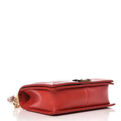Chanel Lambskin Embossed New Medium Boy Cube Flap Red 4 of 11