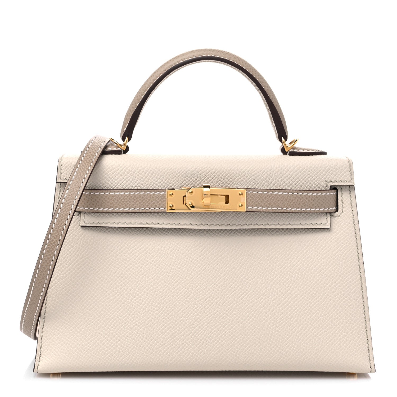 Hermes Epsom Horseshoe Mini Kelly Sellier 20 Craie Etoupe 1 of 10