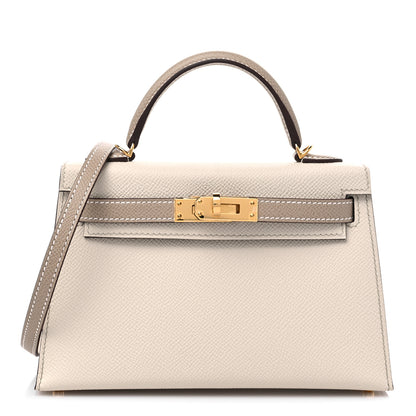 Hermes Epsom Horseshoe Mini Kelly Sellier 20 Craie Etoupe 1 of 10