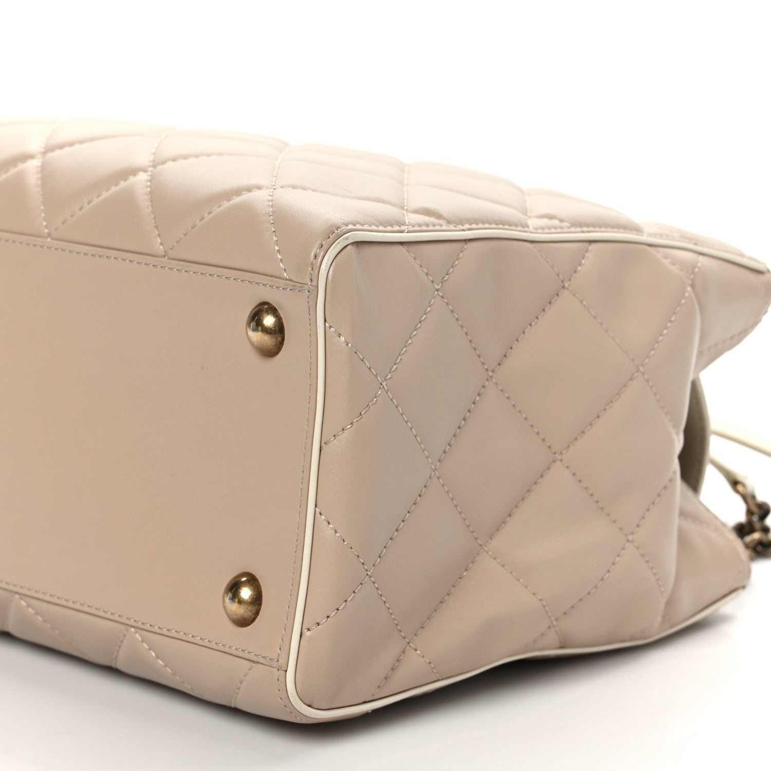 Chanel Lambskin Quilted Small Portobello Tote Beige 9 of 10