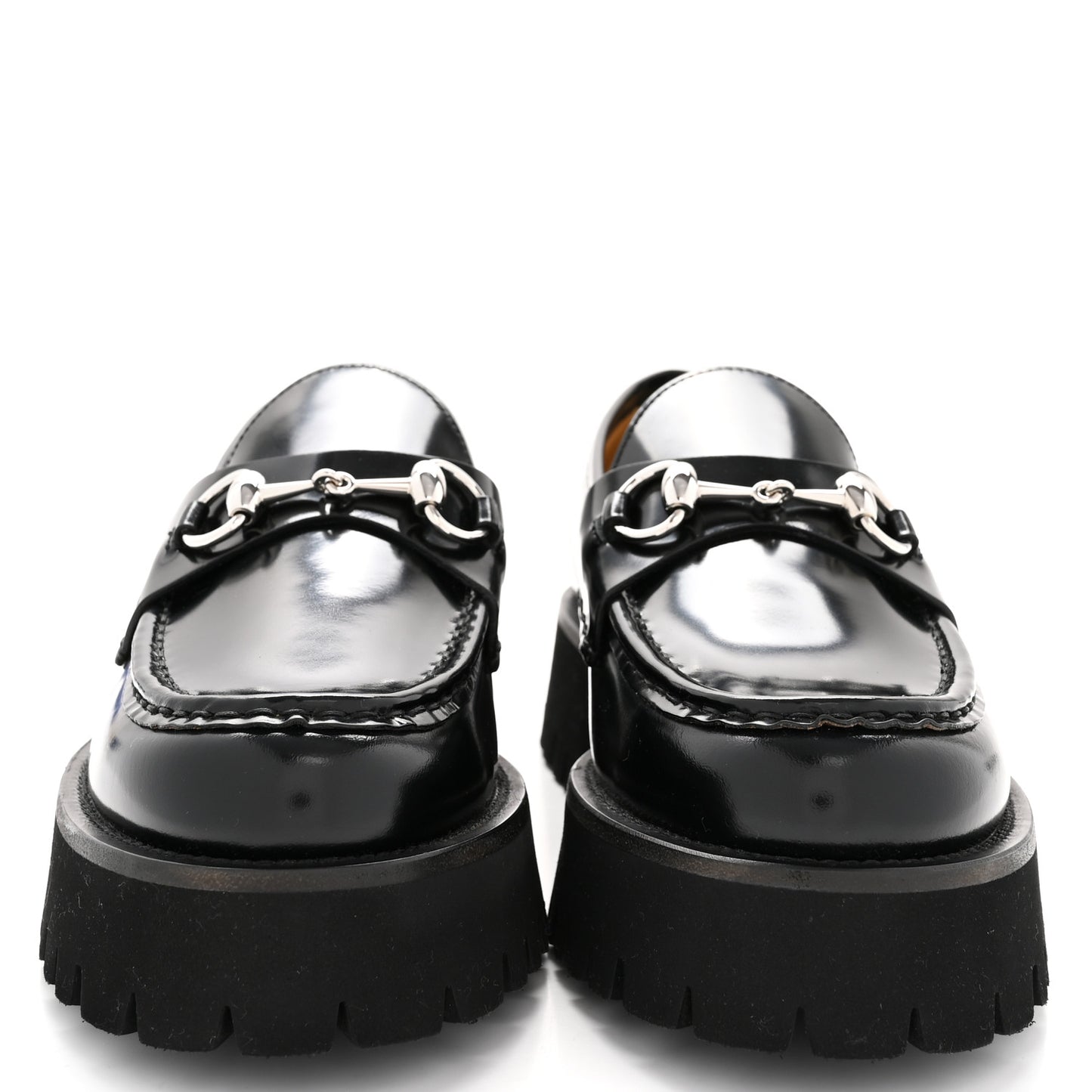 Cordovan Lux Womens Horsebit 45mm Platform Loafers 39.5 Black