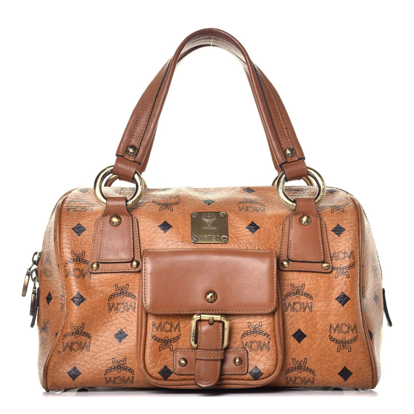 Visetos Small Boston Bag Cognac
