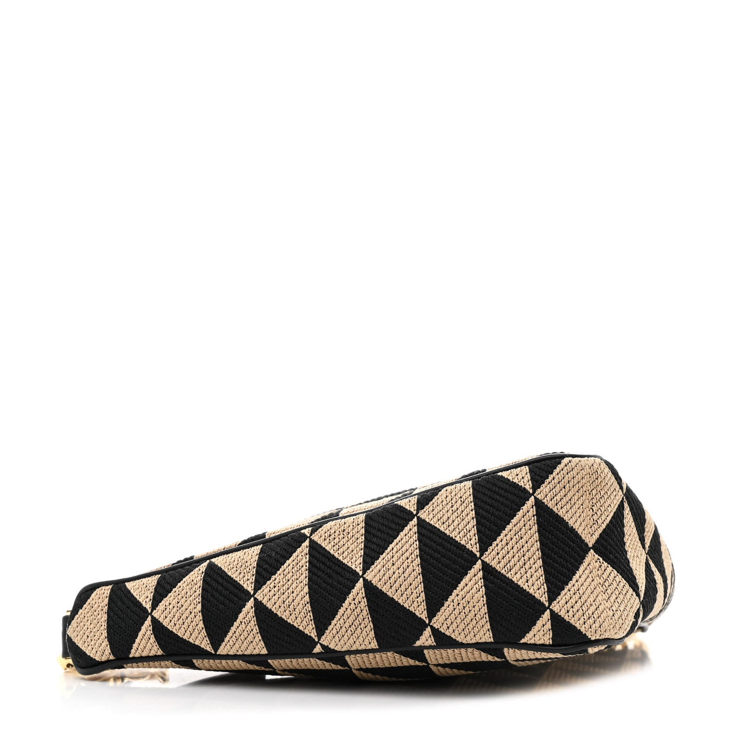 Prada Jacquard Triangolo Symbole Embroidered Mini Triangle Bag Black Corda 4 of 10