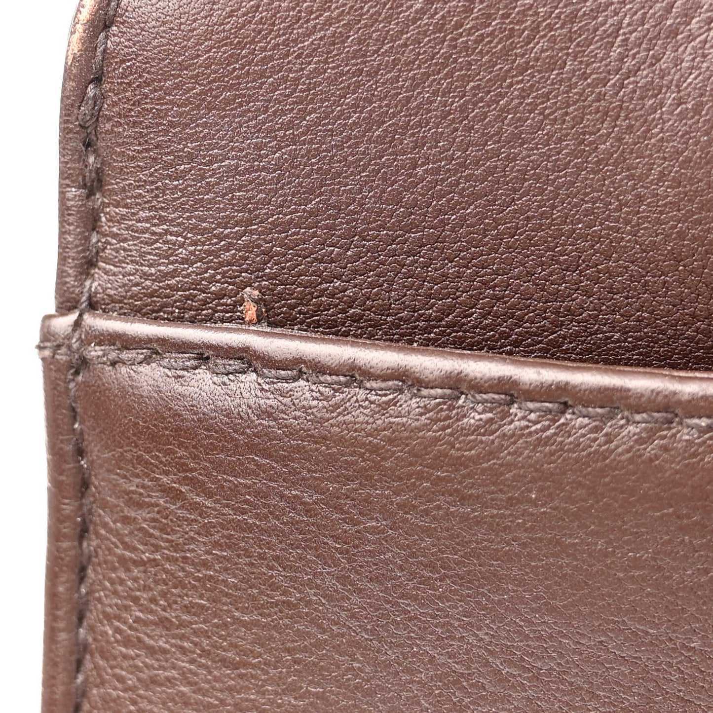 Lambskin CC Top Handle Bag Dark Brown