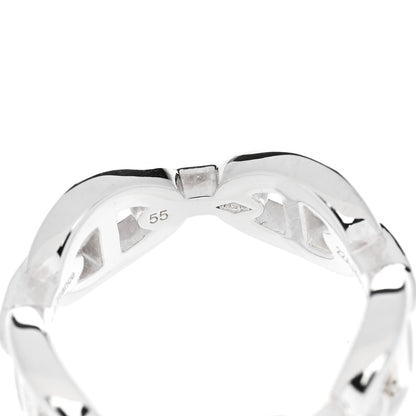 Hermes Sterling Silver PM Chaine d'Ancre Enchainee Band Ring 55 7.25 6 of 9