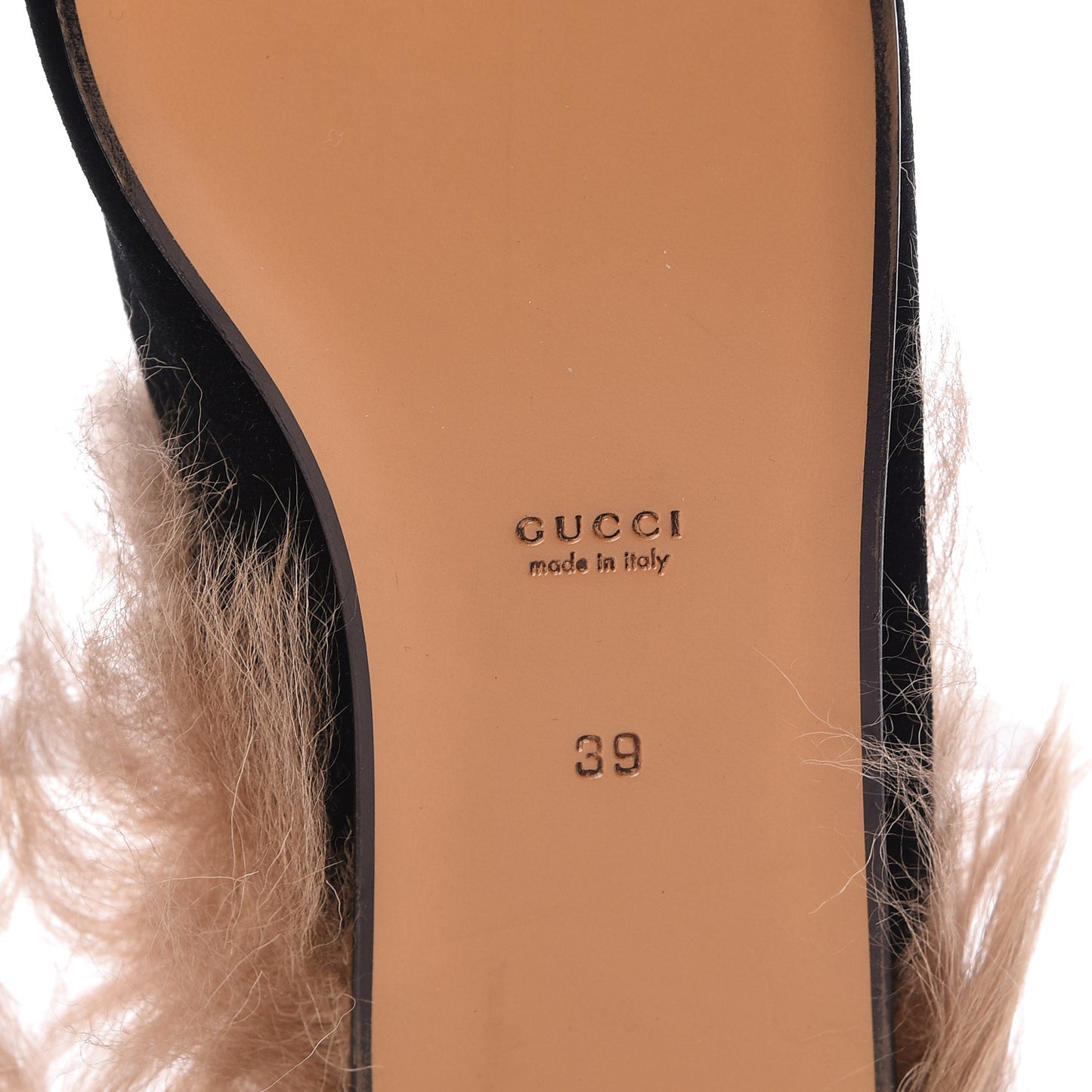 Velvet Fur Womens Princetown Slippers 39 Black