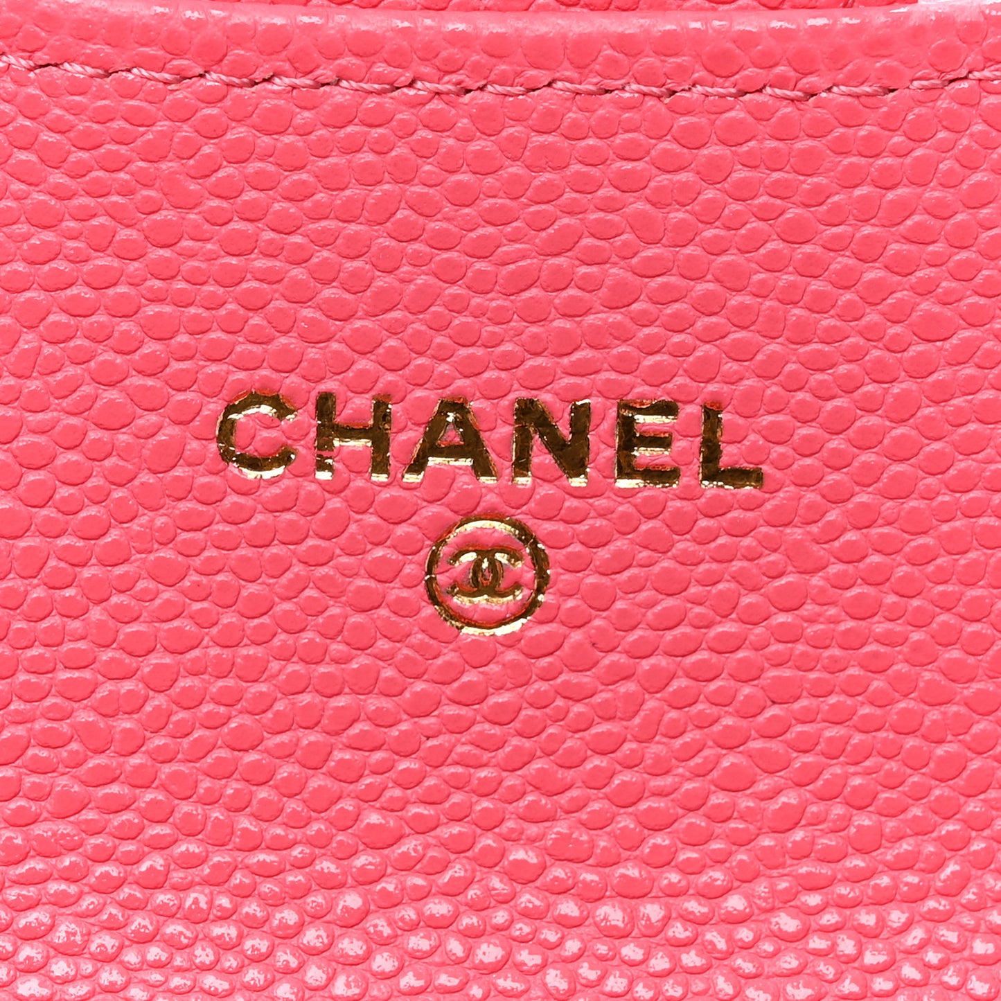 Caviar Quilted Flap Card Holder Wallet Pink