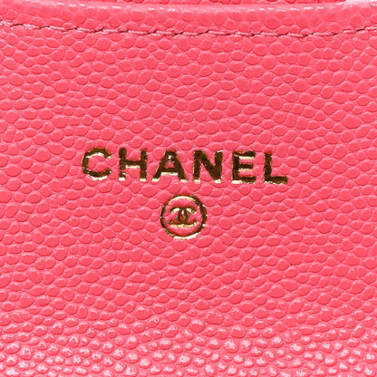 Chanel Caviar Quilted Flap Card Holder Wallet Pink 6 of 8