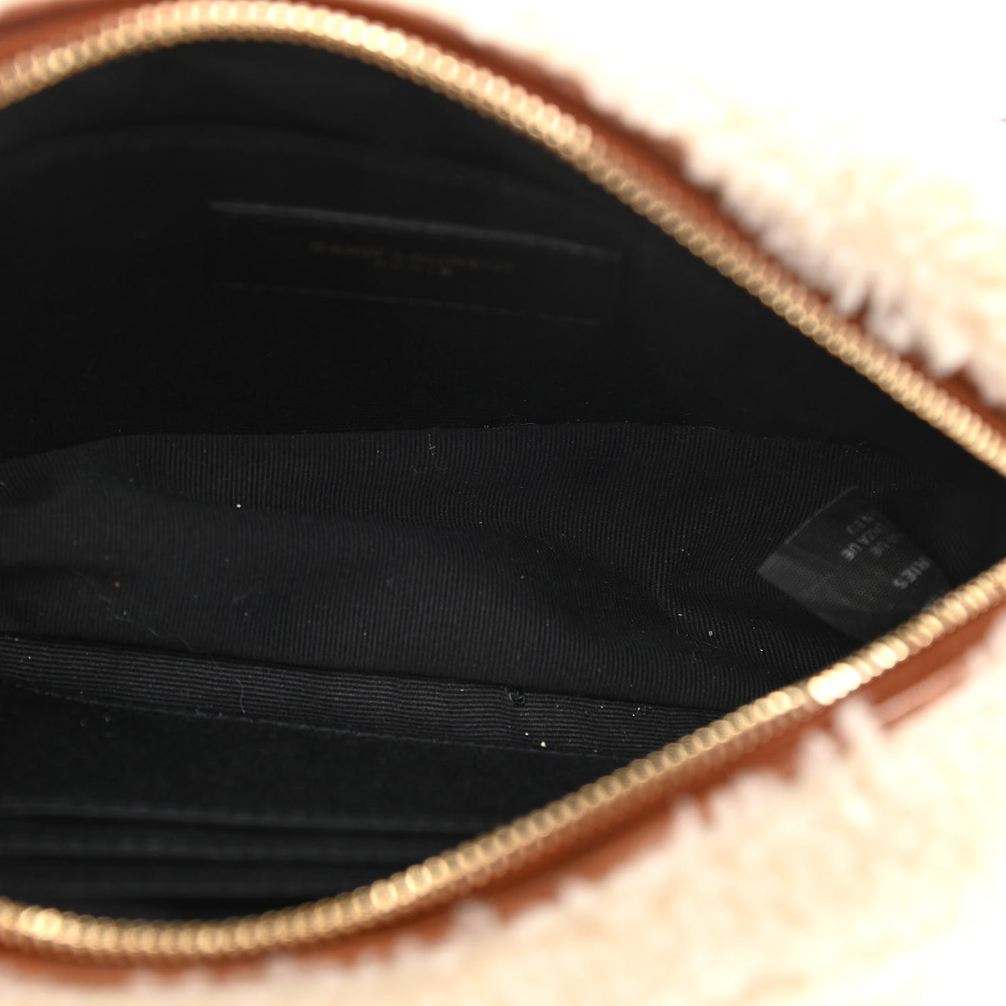 Shearling Monogram Lou Belt Bag Beige