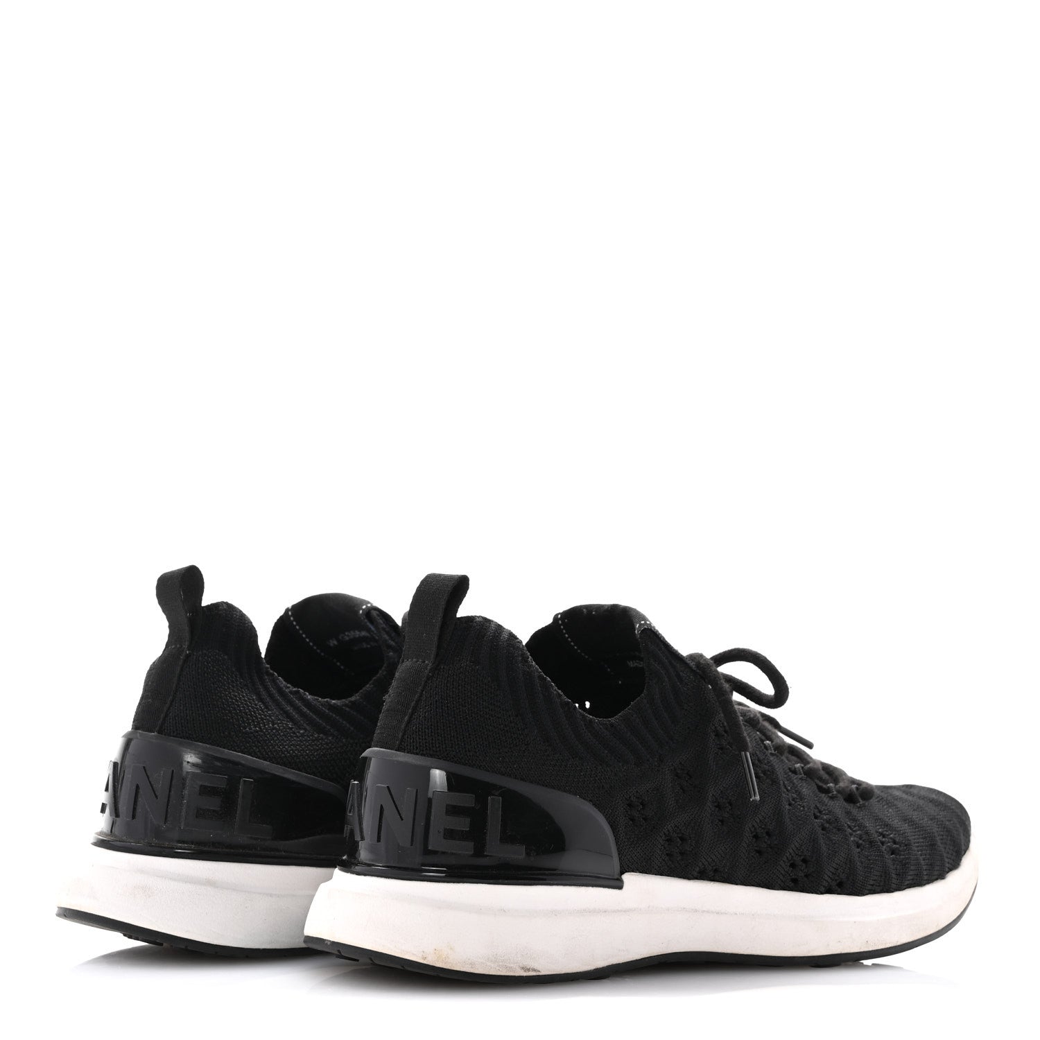 Chanel Fabric Logo Sneakers 36.5 Black 5 of 11