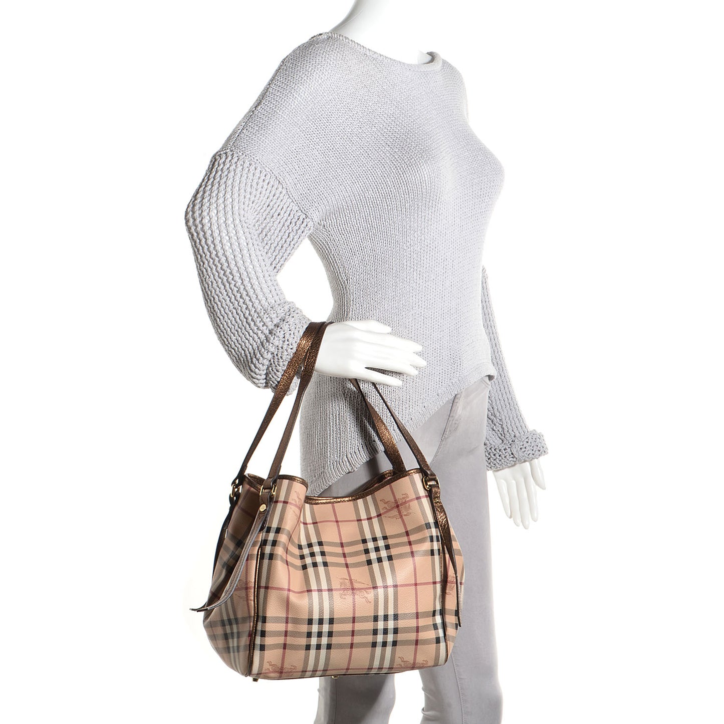 Haymarket Check Small Canterbury Tote Antique Gold