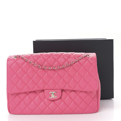 Chanel Caviar Quilted XXL Travel Flap Bag Dark Pink 10 of 10