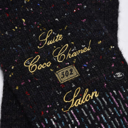 Chanel Wool Alpaca CC Coco Scarf Charcoal Multicolor 4 of 6