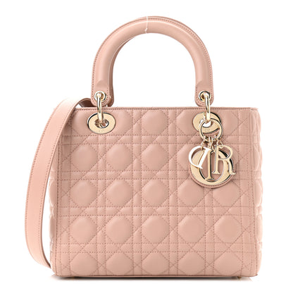 Christian Dior Lambskin Cannage Medium Lady Dior Rose Poudre 1 of 10