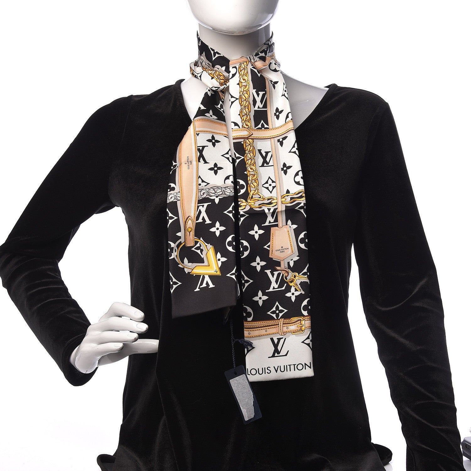 Louis Vuitton Silk Monogram Confidential Bandeau Black 2 of 5