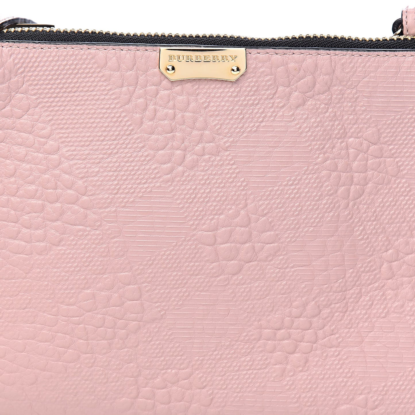 Signature Grain Calfskin Check Embossed Peyton Crossbody Clutch Bag Pale Orchid