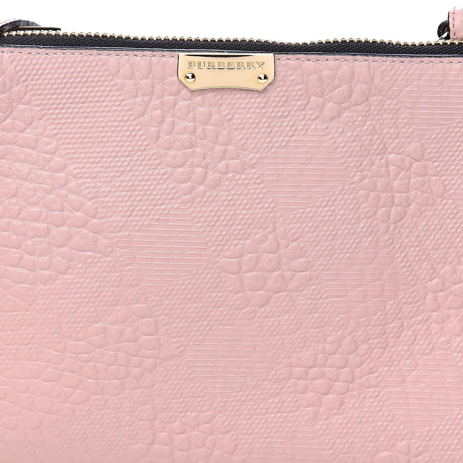Burberry Signature Grain Calfskin Check Embossed Peyton Crossbody Clutch Bag Pale Orchid 9 of 10
