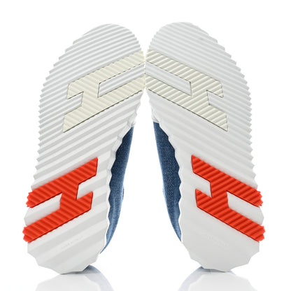 Hermes Denim Suede Goatskin Bouncing Sneakers 36 Bleu Clair White 5 of 8