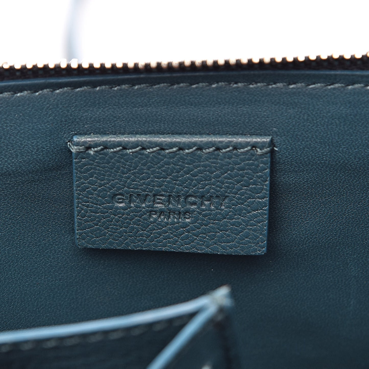 Grained Goatskin Antigona Crossbody Peacock Blue