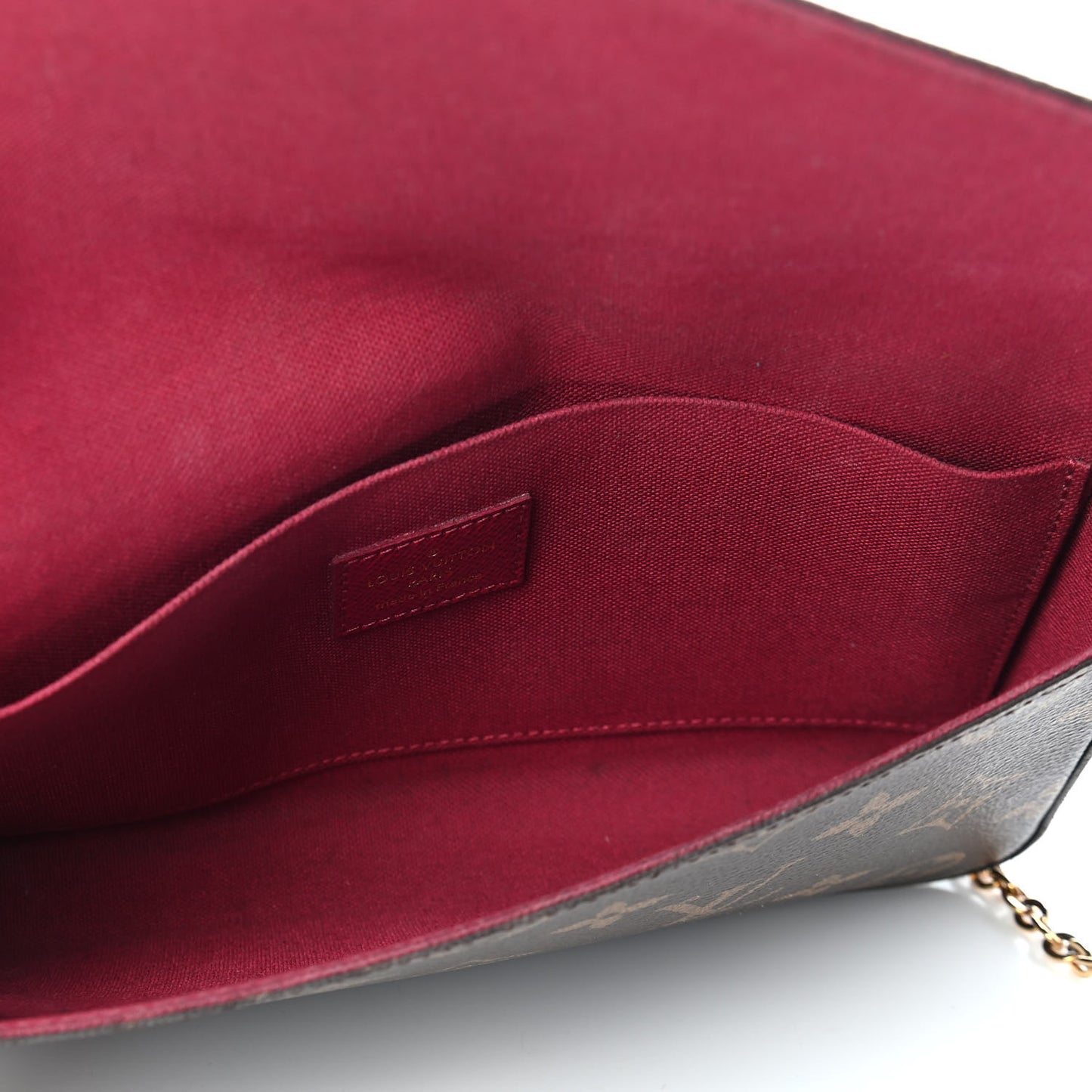 Monogram Pochette Felicie Chain Wallet Fuchsia