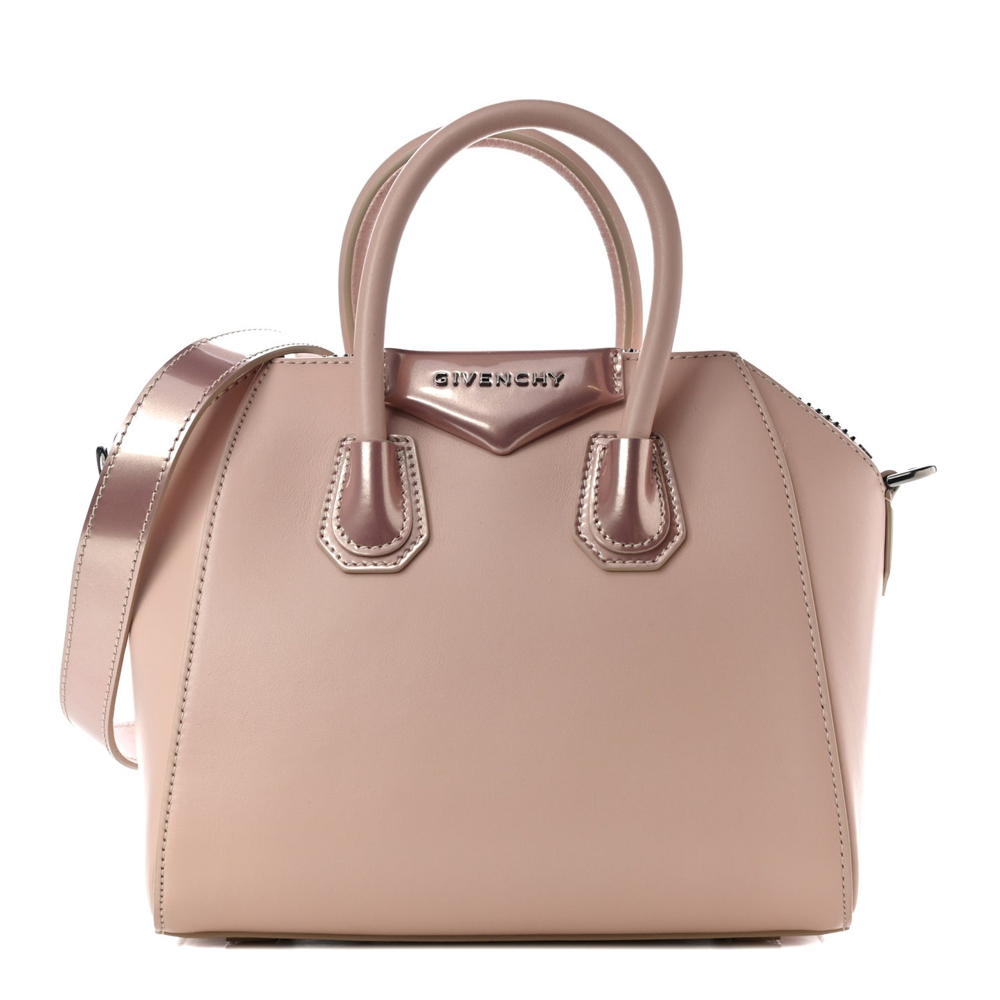 Metallic Calfskin Mini Antigona Light Pink