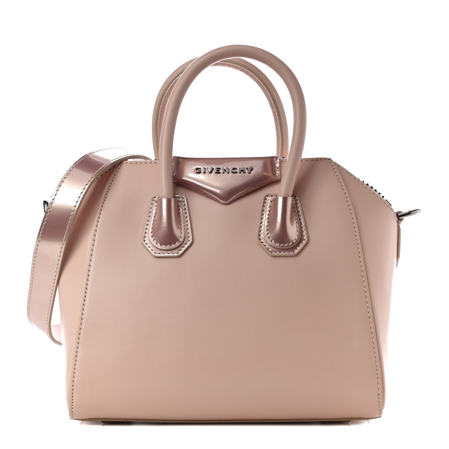 Givenchy Metallic Calfskin Mini Antigona Light Pink 1 of 9