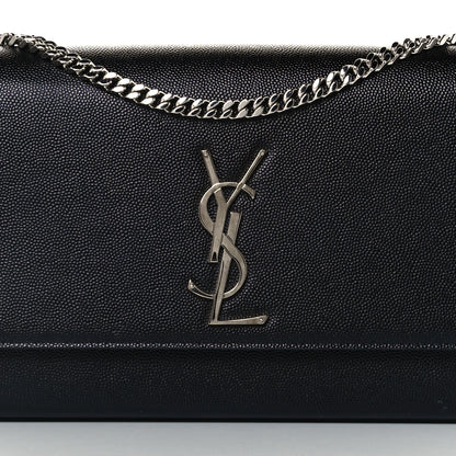 Saint Laurent Grain De Poudre Medium Classic Monogram Kate Satchel Black 9 of 11