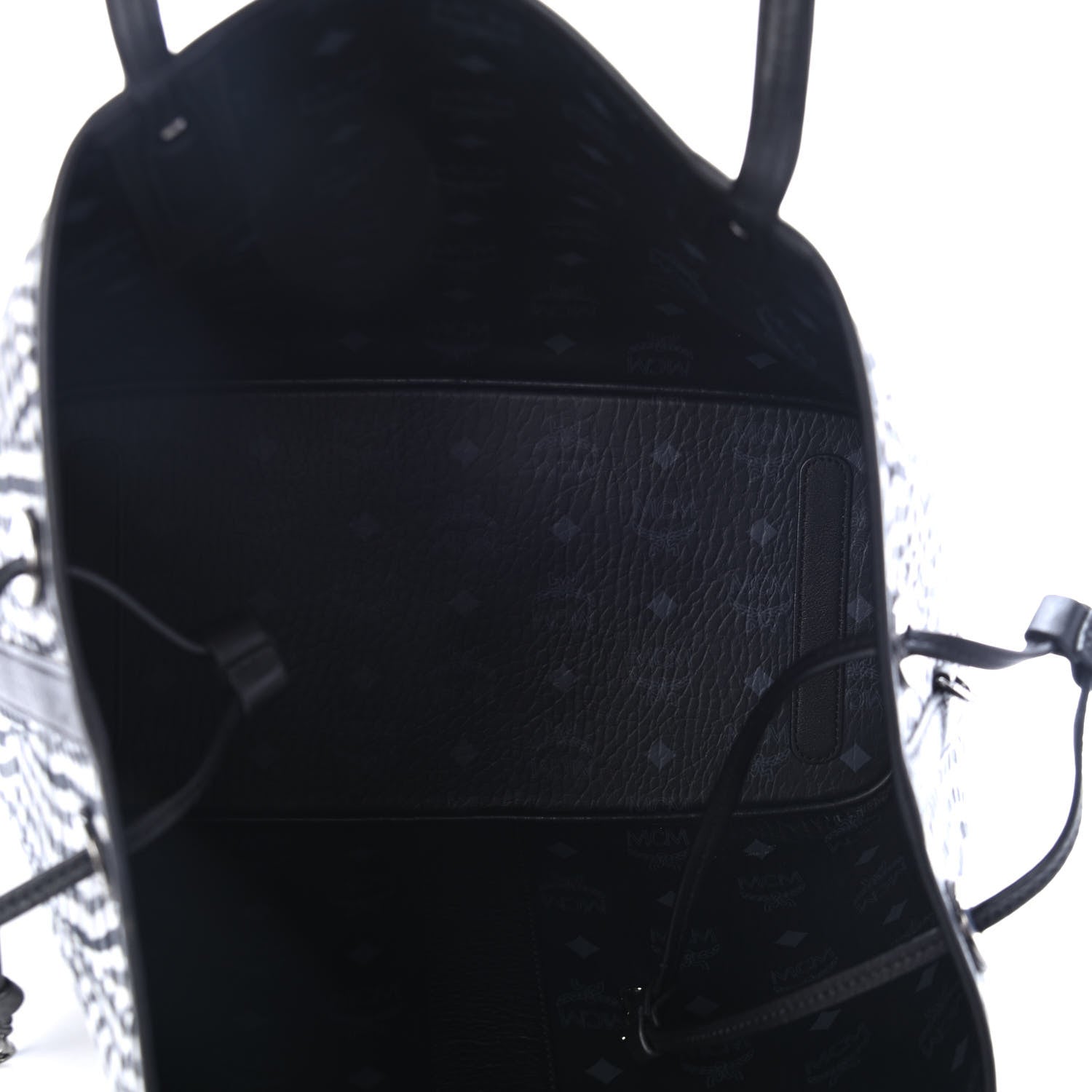 MCM Visetos Medium Liz Reversible Shopper Tote Black 8 of 8