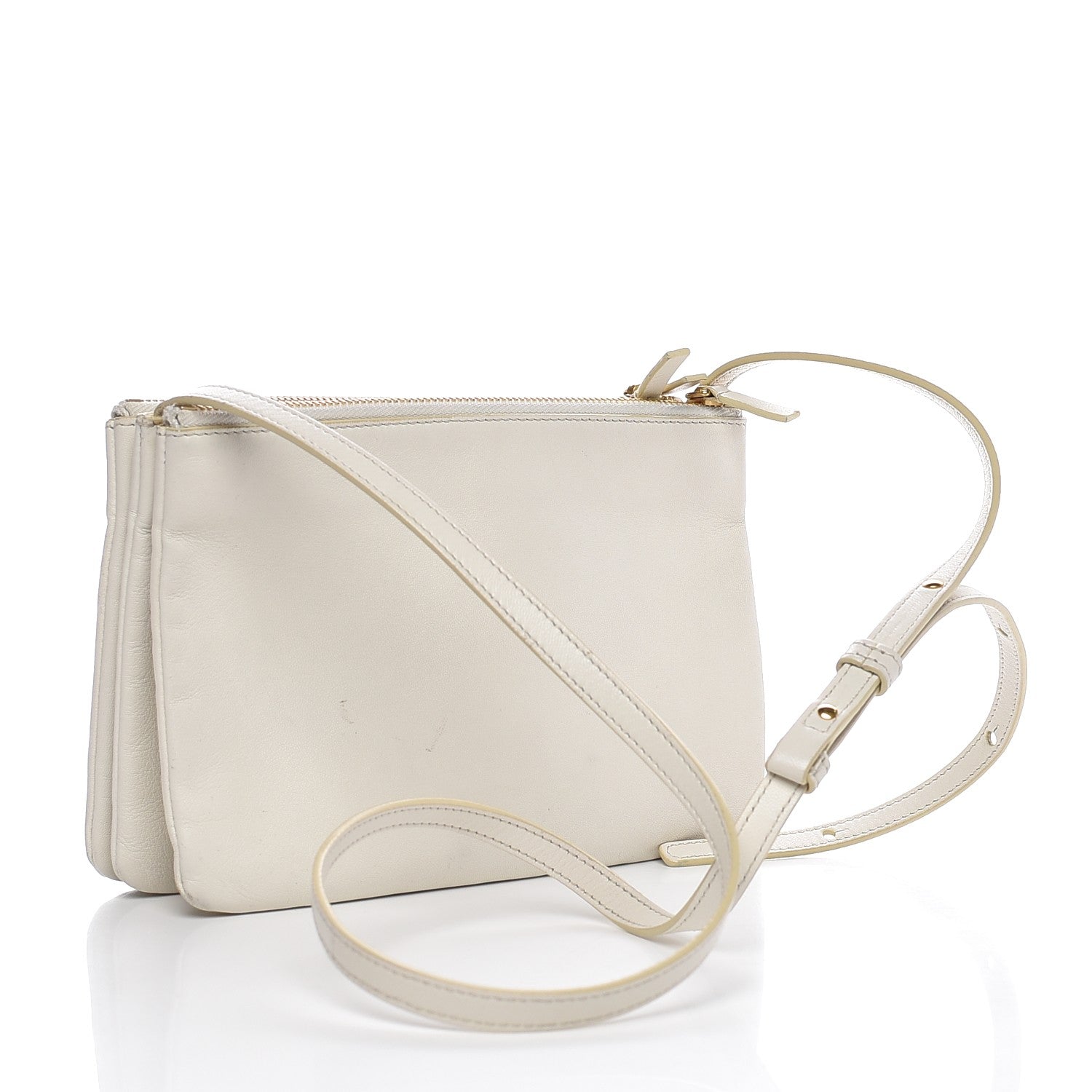 Celine Lambskin Small Trio Crossbody Bag White 3 of 22