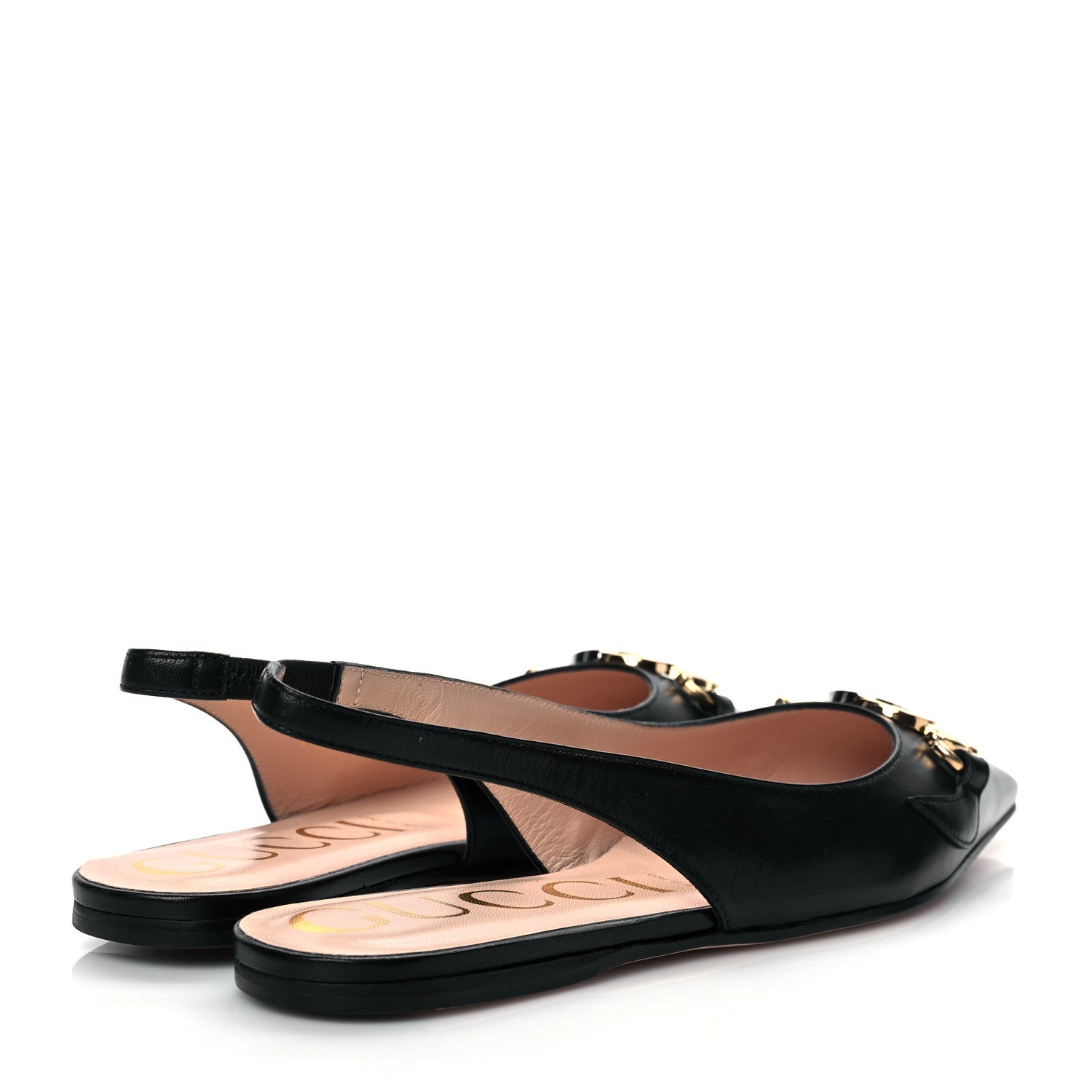 Gucci Malaga Kid Nappa Zumi Slingback Flats 38 Black 4 of 8