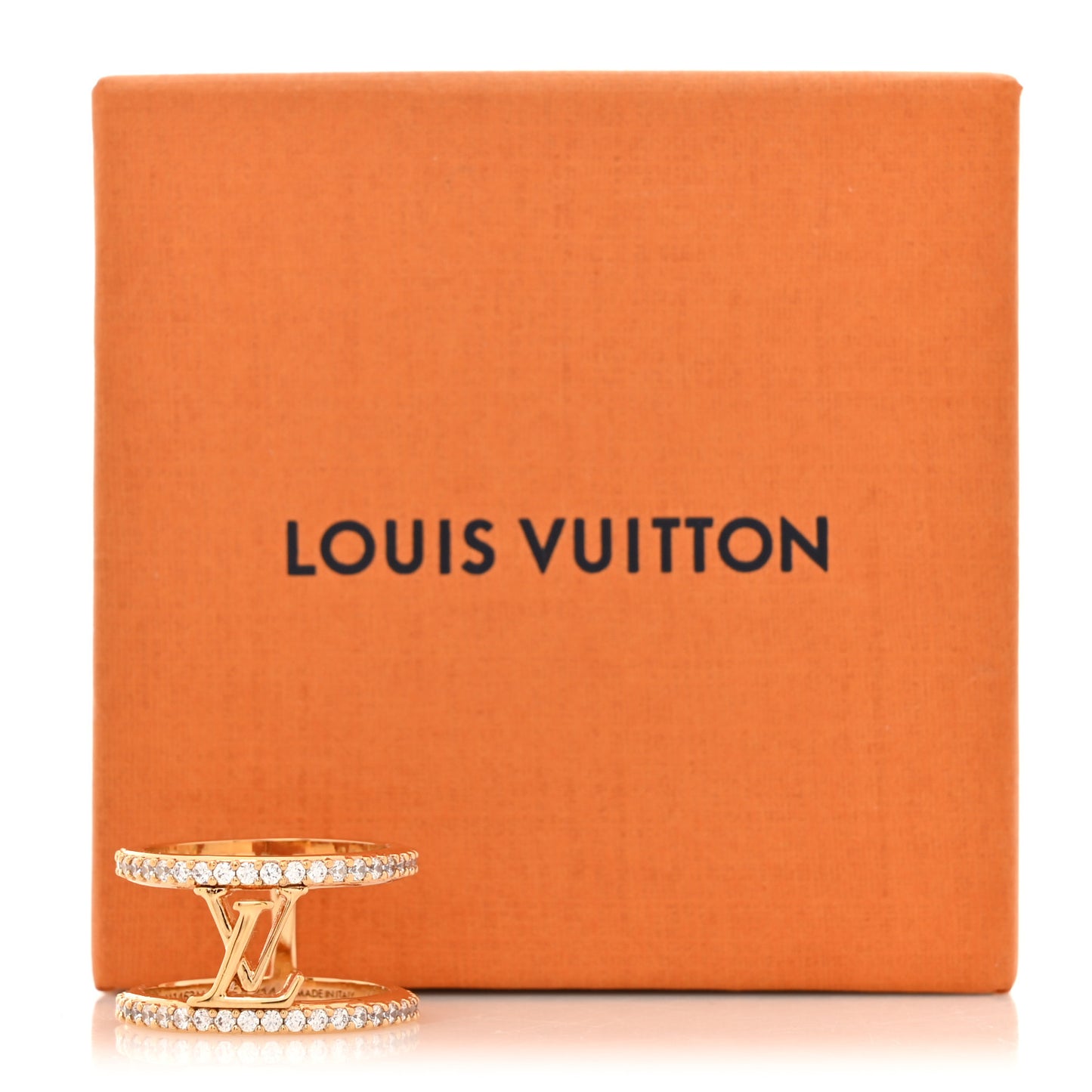 Metal Crystal LV Iconic Ring 52 6 Gold