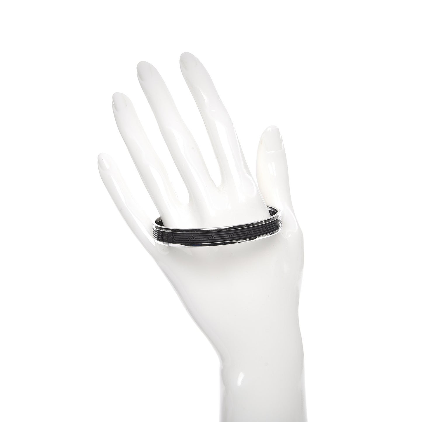 Enamel Printed Narrow Sellier Bracelet 65 Black