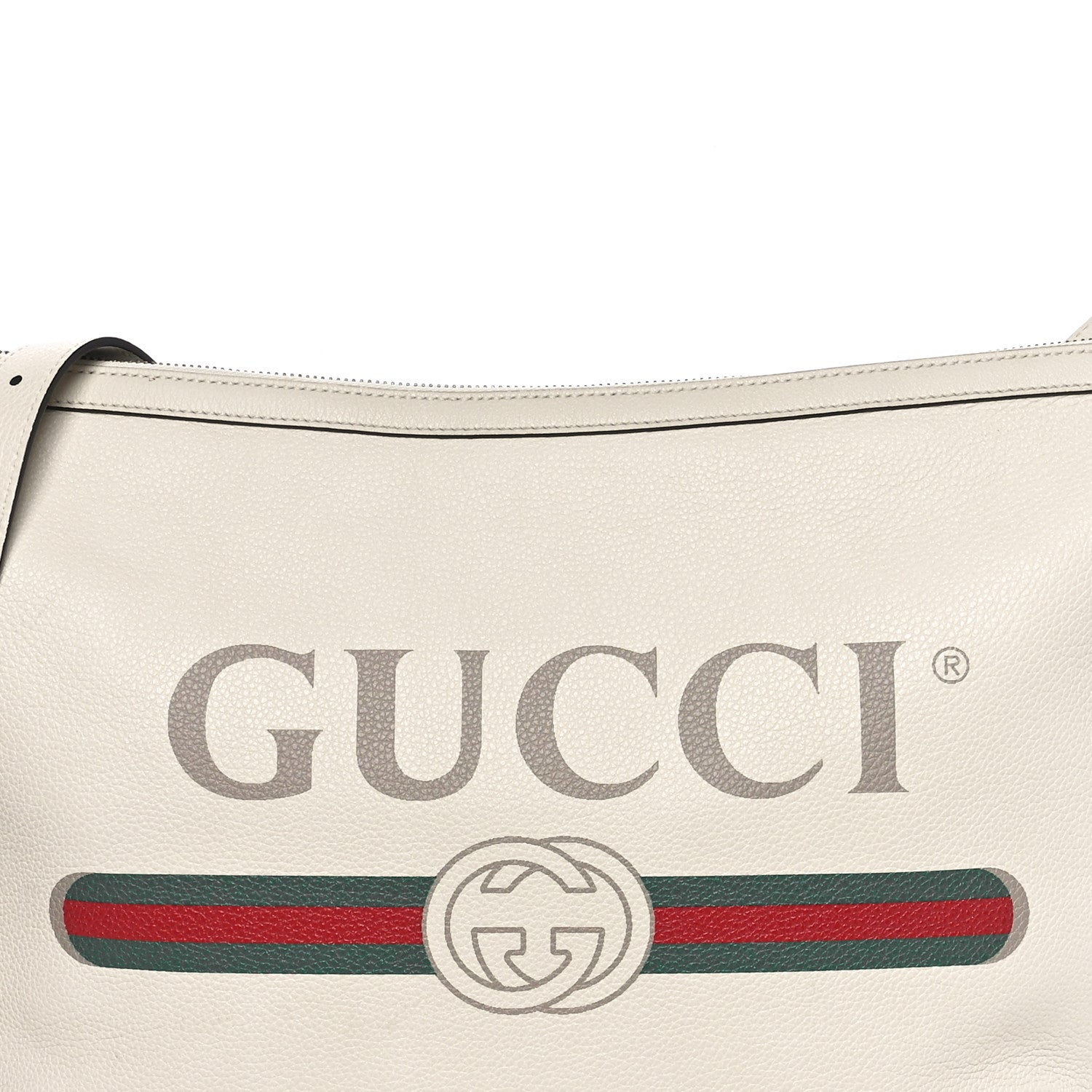 Gucci Grained Calfskin Logo Half Moon Hobo White 8 of 10