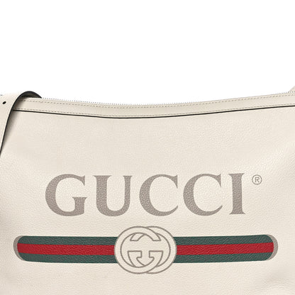 Gucci Grained Calfskin Logo Half Moon Hobo White 8 of 10