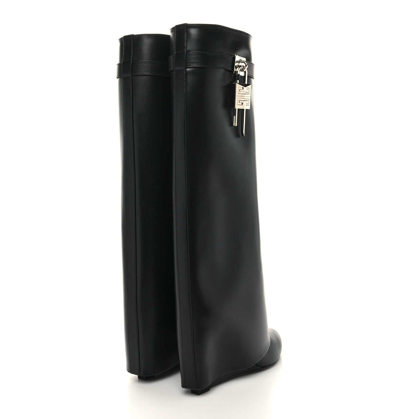 Calfskin Shark Lock Pant Boots 41 Black