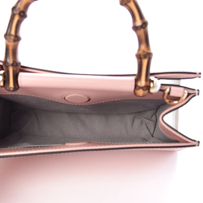 Gucci Nappa Bamboo Web Mini Nymphaea Top Handle Bag Perfect Pink Mystic White 5 of 13