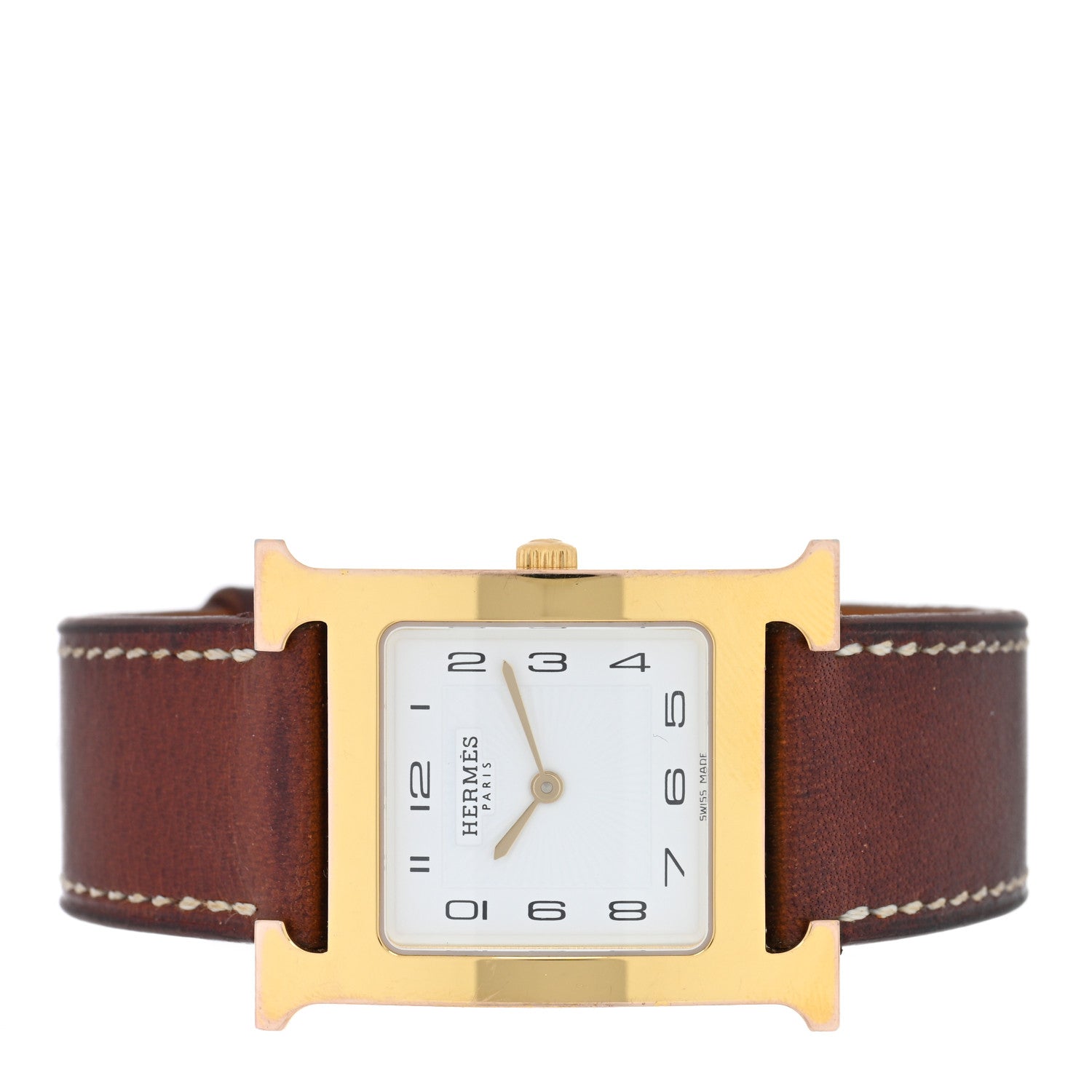 Hermes Stainless Steel Barenia 26mm Heure H Hour Quartz Watch Fauve 2 of 5